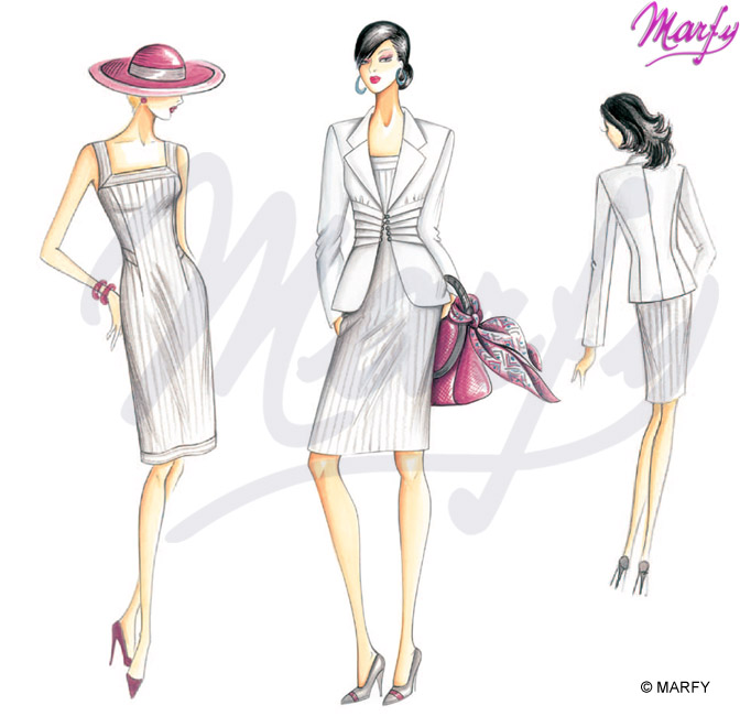 F2745 (dress) and F2422 (Jacket)