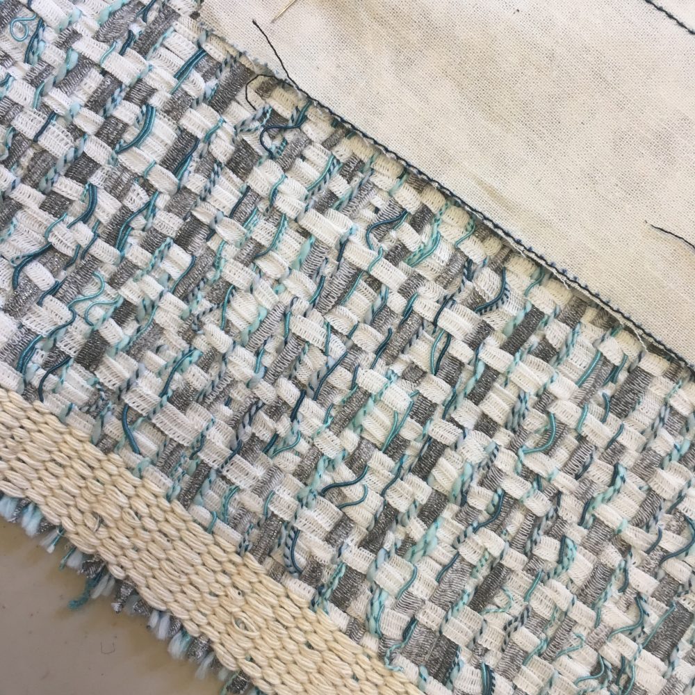 Marion bought a really stunning boucle from down the road at Stitches to Style, with the most amazing duck-egg blue coloured charmuese to match. It's fraying like a b----, but so totally going to be worth it.