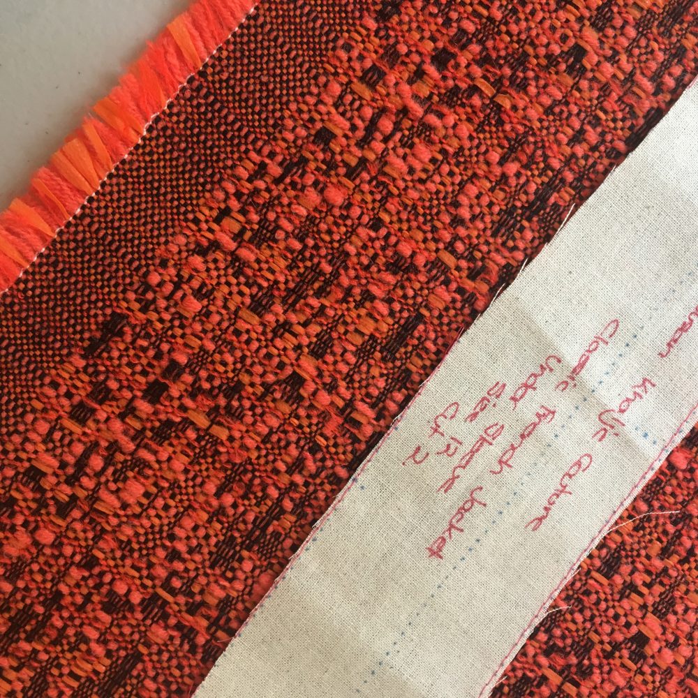 Margie picked up a really striking red based Boucle from Tessuti, with a matching printed silk charmeuse from Mendel Goldberg. I think if I ever make a fourth jacket - I'm going to start by picking the lining first so I too can work with a printed silk!